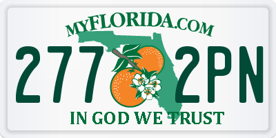 FL license plate 2772PN