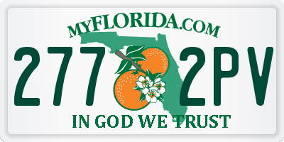FL license plate 2772PV