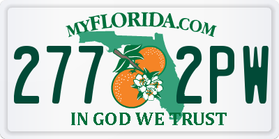 FL license plate 2772PW