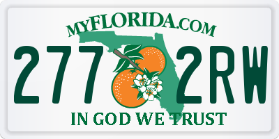 FL license plate 2772RW
