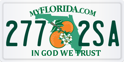 FL license plate 2772SA