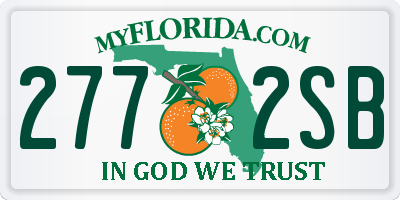 FL license plate 2772SB