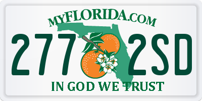 FL license plate 2772SD
