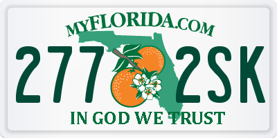 FL license plate 2772SK