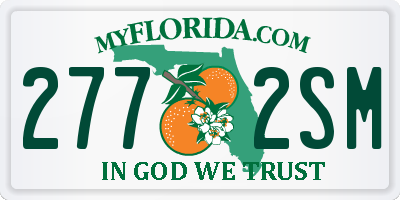 FL license plate 2772SM