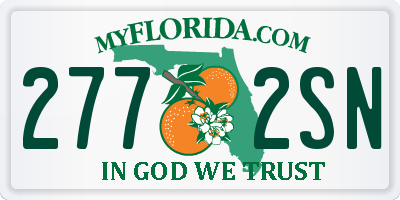 FL license plate 2772SN