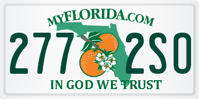 FL license plate 2772SO