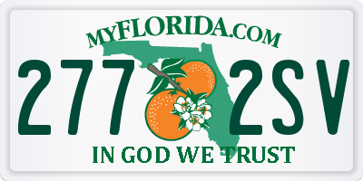 FL license plate 2772SV