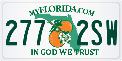 FL license plate 2772SW