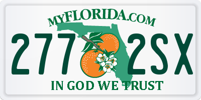 FL license plate 2772SX