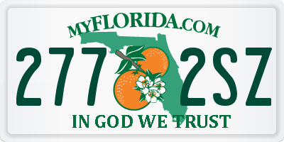 FL license plate 2772SZ