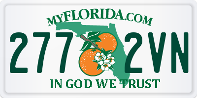 FL license plate 2772VN