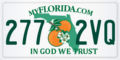 FL license plate 2772VQ