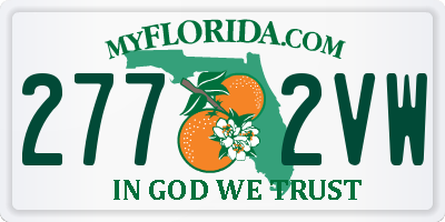 FL license plate 2772VW