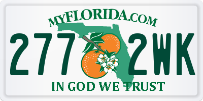 FL license plate 2772WK