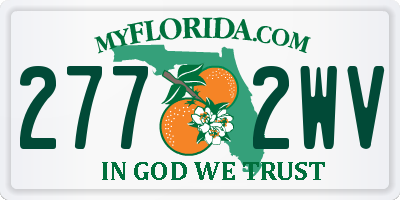 FL license plate 2772WV