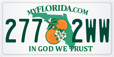 FL license plate 2772WW