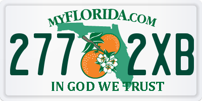 FL license plate 2772XB