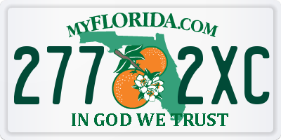 FL license plate 2772XC