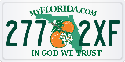 FL license plate 2772XF