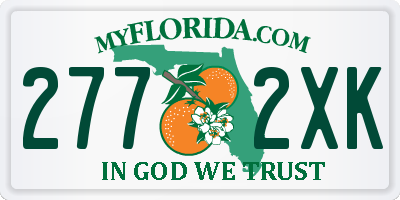 FL license plate 2772XK