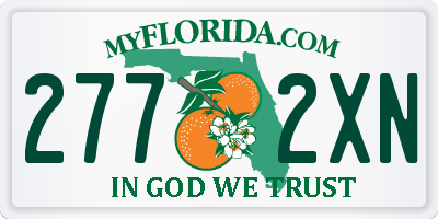 FL license plate 2772XN