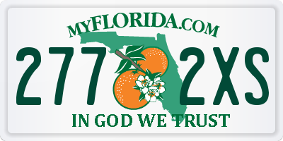 FL license plate 2772XS
