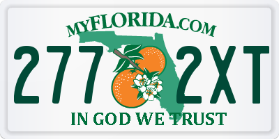 FL license plate 2772XT