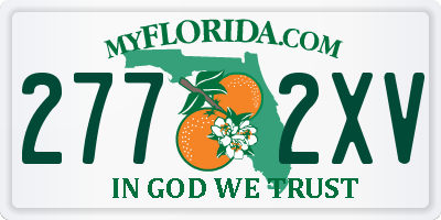 FL license plate 2772XV