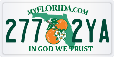 FL license plate 2772YA