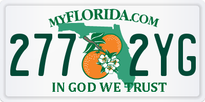 FL license plate 2772YG