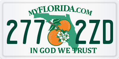 FL license plate 2772ZD