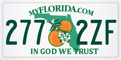 FL license plate 2772ZF