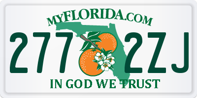 FL license plate 2772ZJ