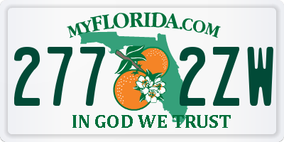 FL license plate 2772ZW