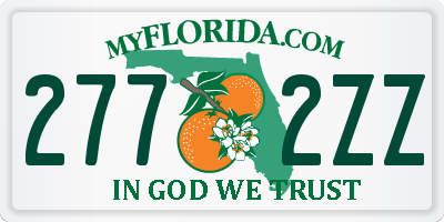 FL license plate 2772ZZ
