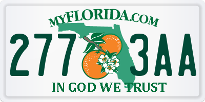 FL license plate 2773AA