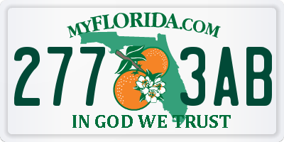 FL license plate 2773AB