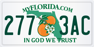 FL license plate 2773AC