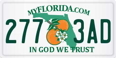 FL license plate 2773AD