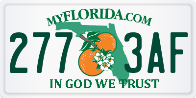 FL license plate 2773AF