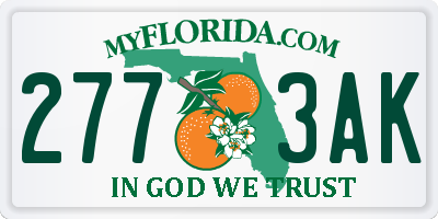 FL license plate 2773AK