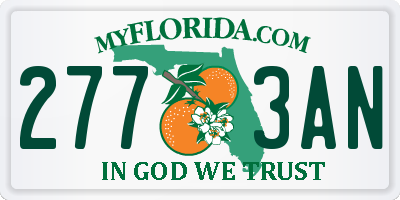 FL license plate 2773AN