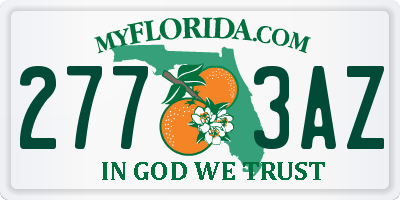 FL license plate 2773AZ