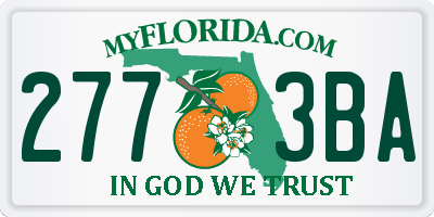 FL license plate 2773BA