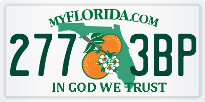 FL license plate 2773BP