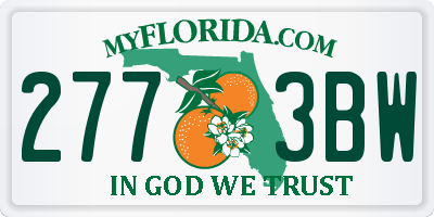 FL license plate 2773BW