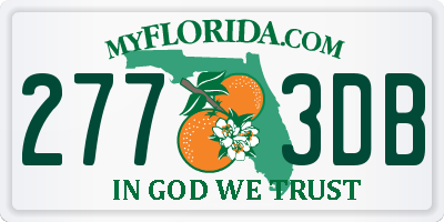 FL license plate 2773DB