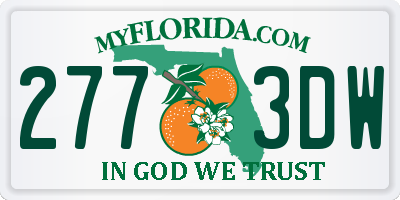 FL license plate 2773DW