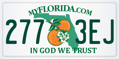 FL license plate 2773EJ